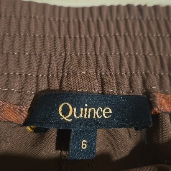 Quince Stretch Crepe Classic Trouser Pants, Redwood Brown, Size 6 - Picture 3 of 5